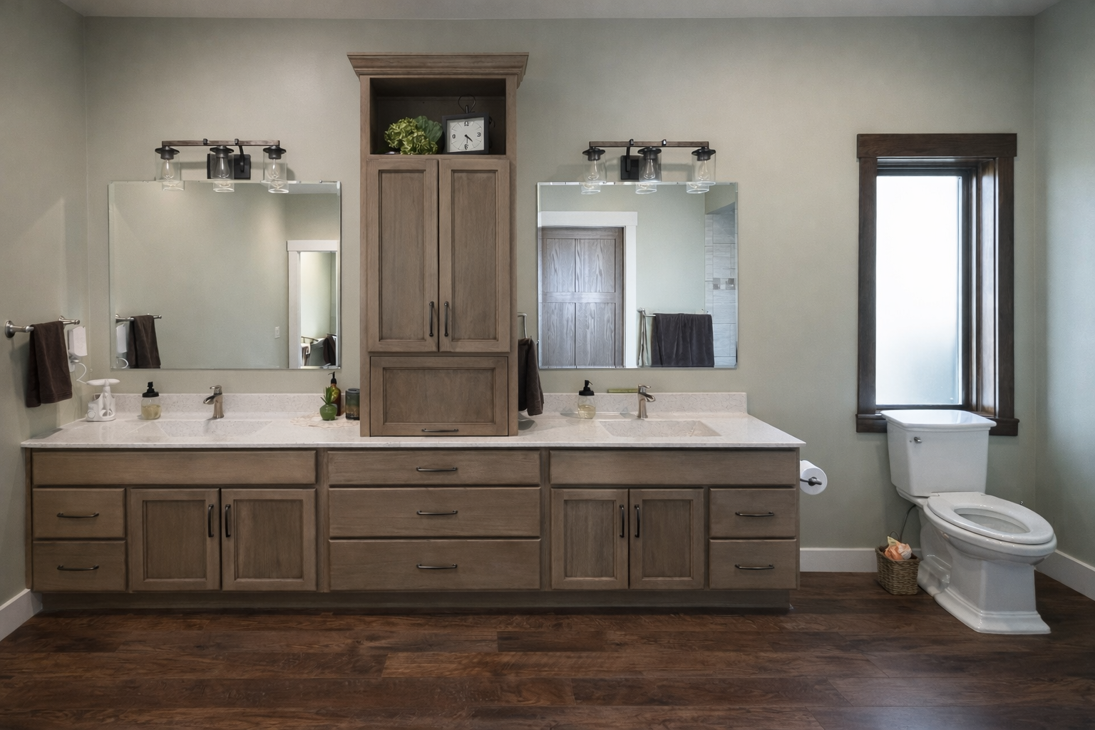 Bluffton IN Custom Cabinetry Bathroom Vanity His and Hers