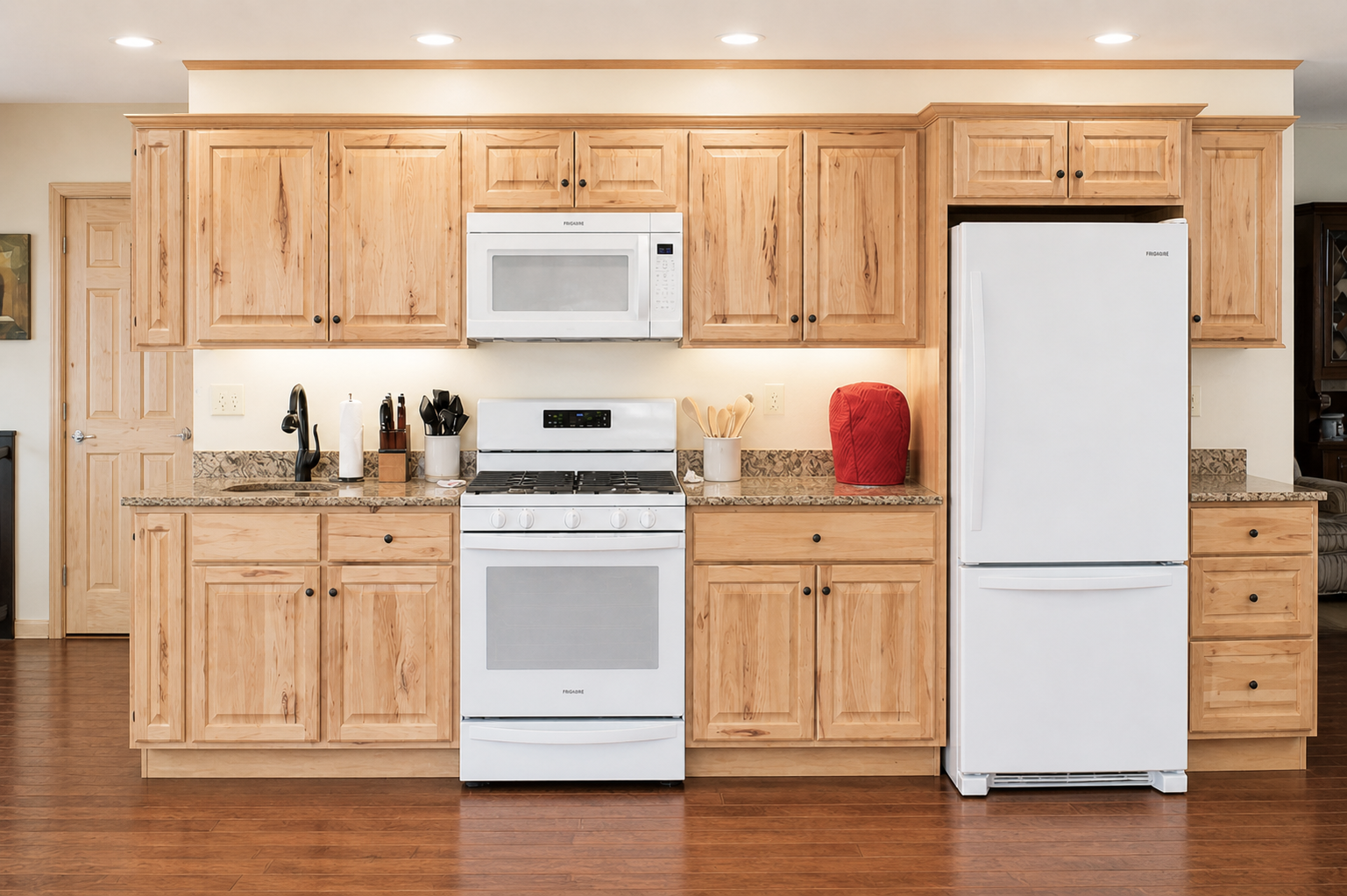 Bluffton Natural Hickory Kitchen Cabinets rustic finish